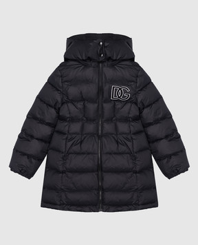 Dolce&Gabbana Детская черная стеганная куртка с логотипом L5JBO1G7KZ856