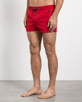 Dolce&Gabbana Червоні шорти для плавання з металевим логотипом DG M4E26TFUSFW