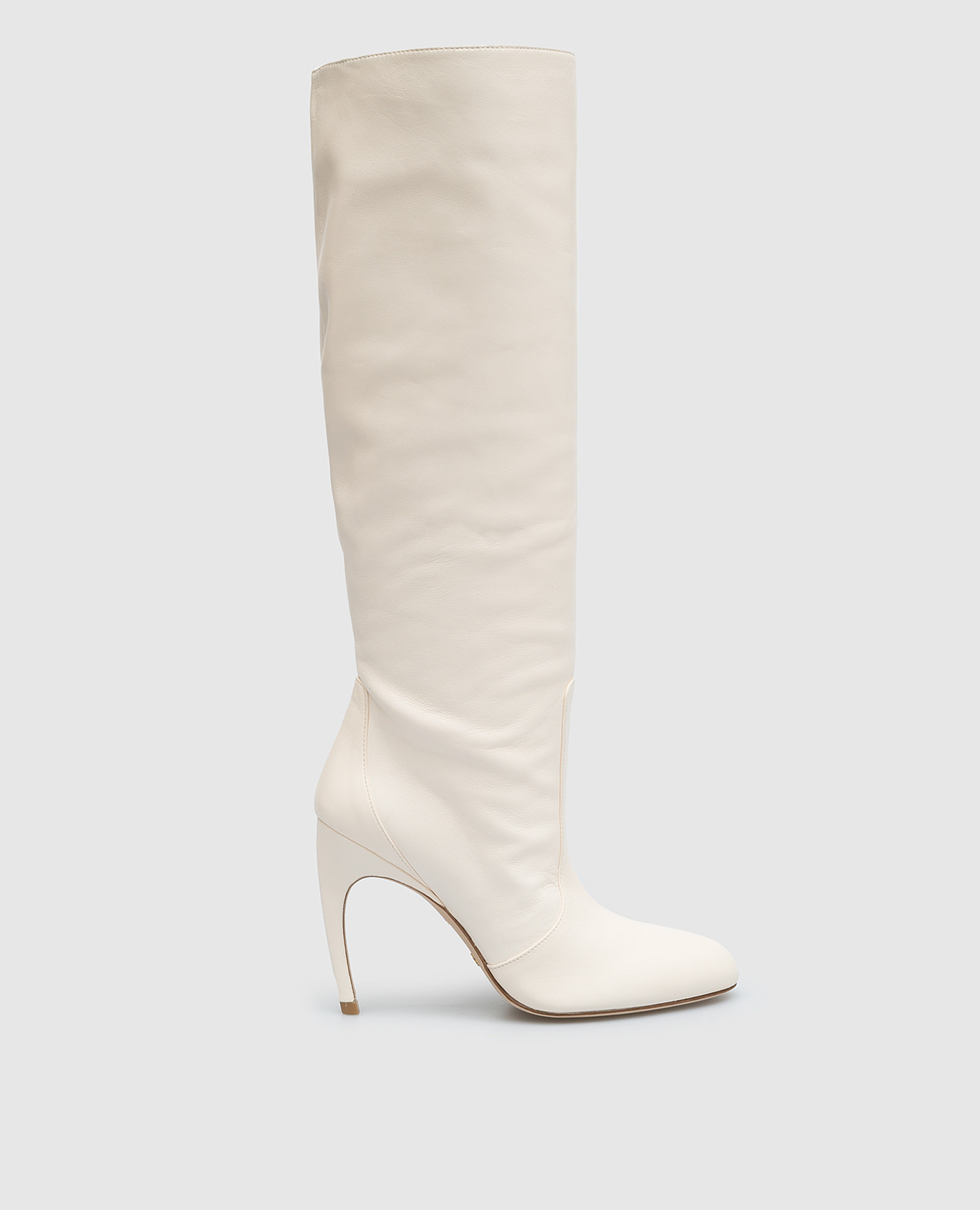 White Leather Boots Lxecrv