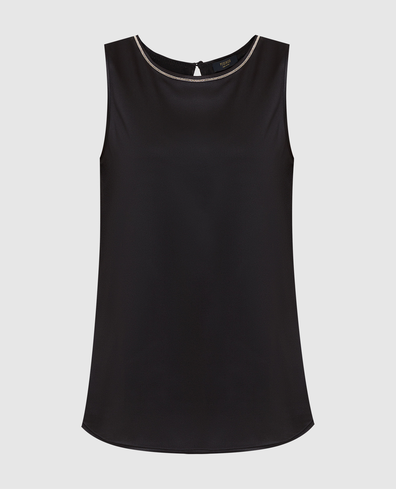 

Черный шелковый топ с цепочками, Топы