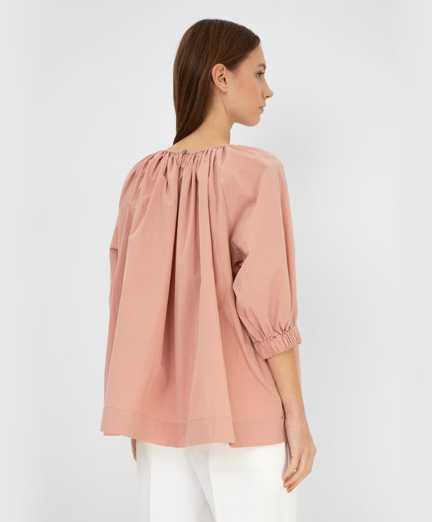CO Рожева блуза з драпіруванням 1243SCNS зображення 4