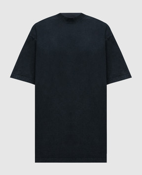 Balenciaga Черное платье-футболка с принтом логотипа 739037TPVU4