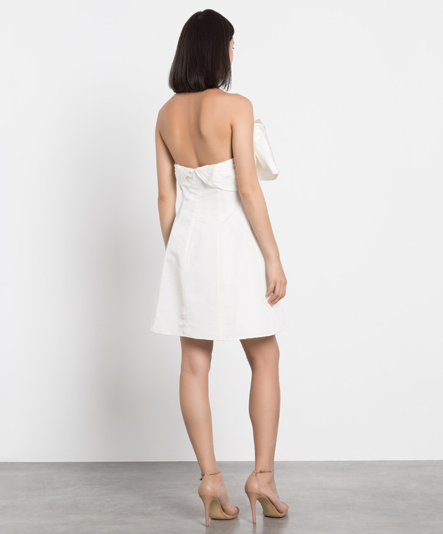 Carolina Herrera Біла шовкова сукня міні з бантом R2211N558SFA зображення 4