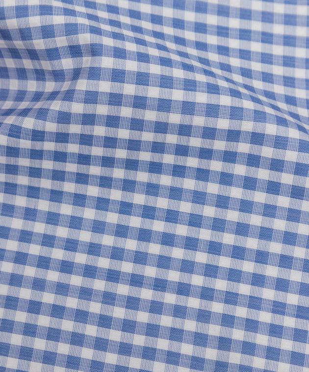 Stefano Ricci Children's blue checkered scarf YFZ25COL1863 image 2