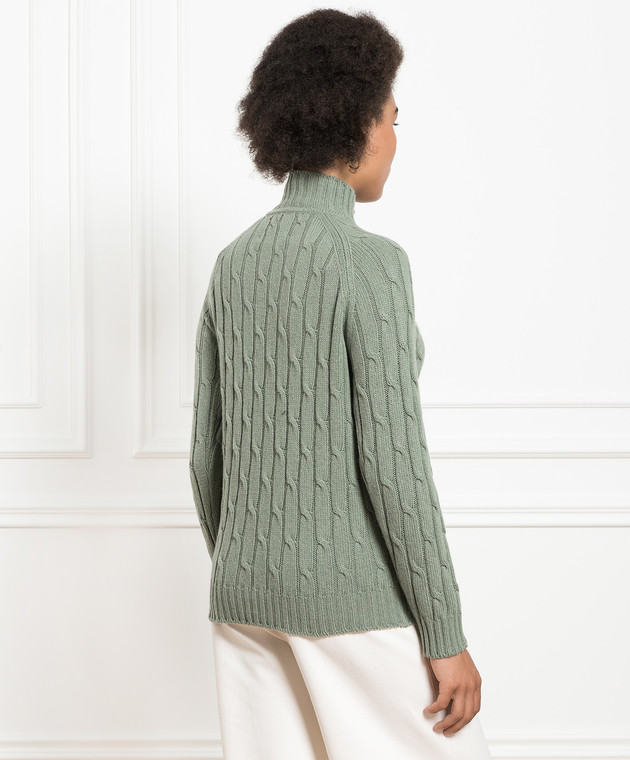 Babe Pay Pls Green sweater made of cashmere in a textured pattern MD9701305341TR image 4