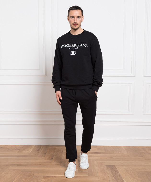 Dolce&Gabbana - Чорний світшот з контрастним логотипом G9ACGZFU7DU