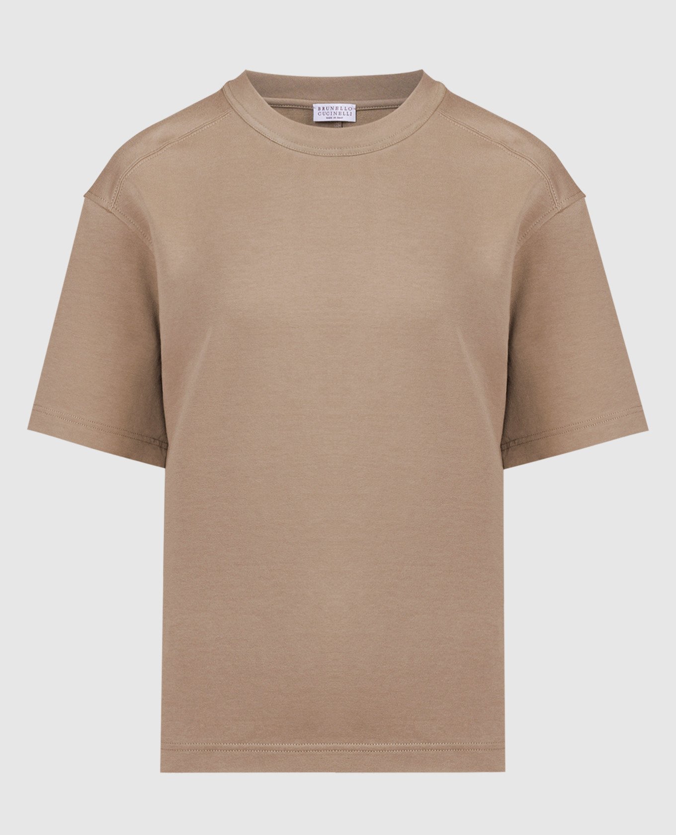 Brown t-shirt with monil chain made of ecolathuni
