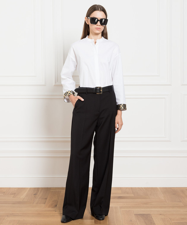 Max Mara White blouse with contrasting trim TENERIFE image 2