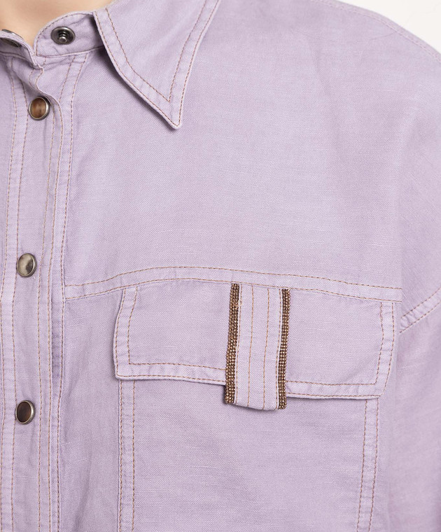 Brunello Cucinelli Purple shirt with monil chain MD698NG726 image 5