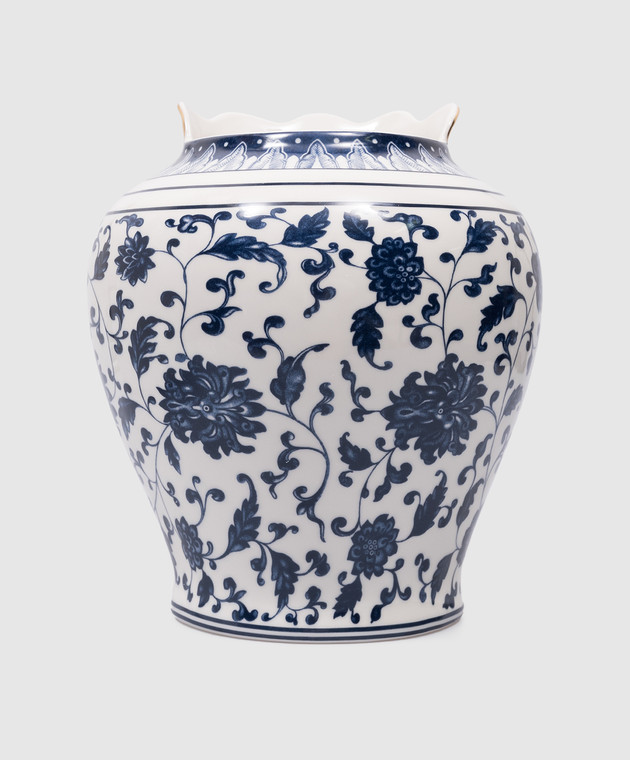 SELETTI Белая фарфоровая ваза Melania с узором 09770 изображение 2