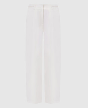 Peserico Белые брюки из льна с цепочкой мониль P0417502606
