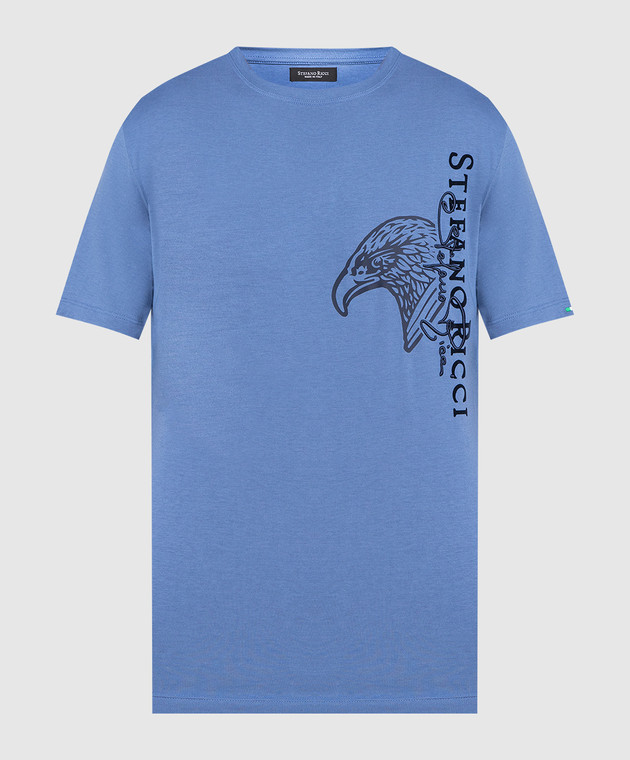 Stefano Ricci Блакитна футболка з логотипом MNH3102160803
