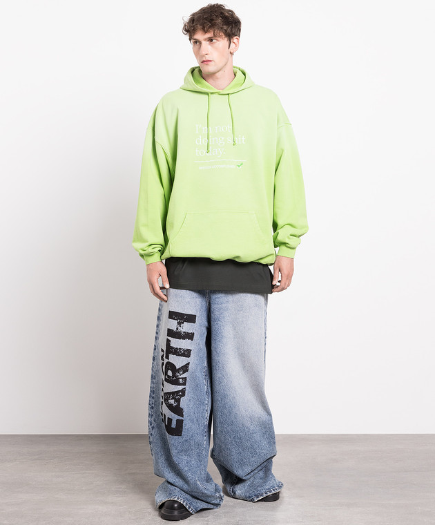 Vetements Green hoodie with embroidery UE54HD180Z image 2