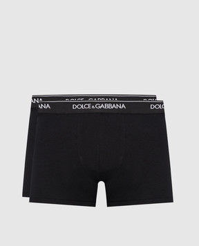 Dolce&Gabbana Набор черных трусов-боксеров с логотипом. M9C07JONN95