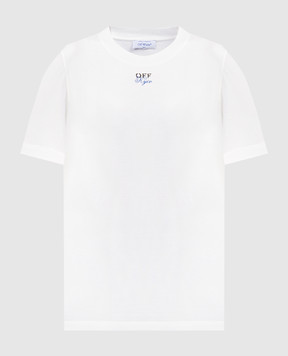 Off-White Белая футболка с принтом Off-White Kyiv OMAA027G23JER038