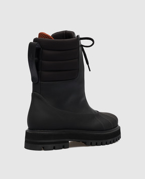Loro Piana Черные комбинированные ботинки Regentlace Up Ankle FAM5562