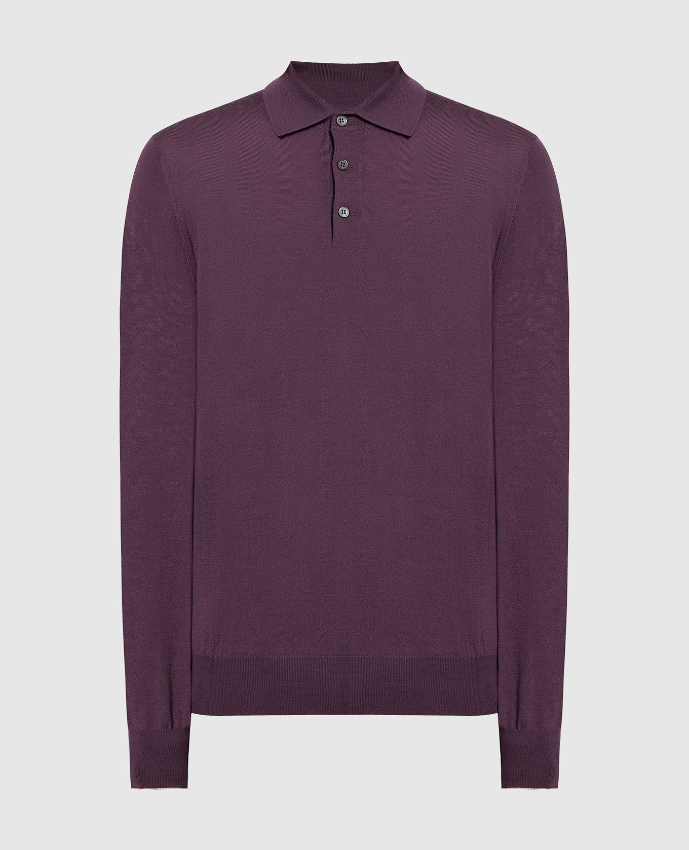 Purple wool and cashmere polo shirt