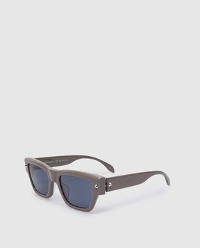 Alexander McQueen Коричневі сонцезахисні окуляри Spike Studs 736860J0749