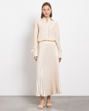 Max Mara Sportmax Бежевая рубашка из шелка SIMONE