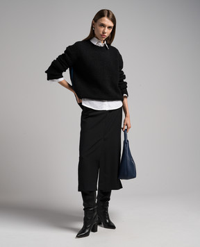 Helmut Lang Чорний светр з контрастним оздобленням N07HW703