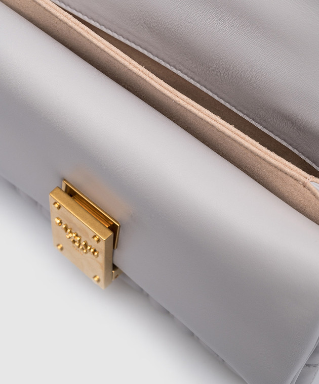 Balmain Purple leather messenger bag 1945 with embossed monogram