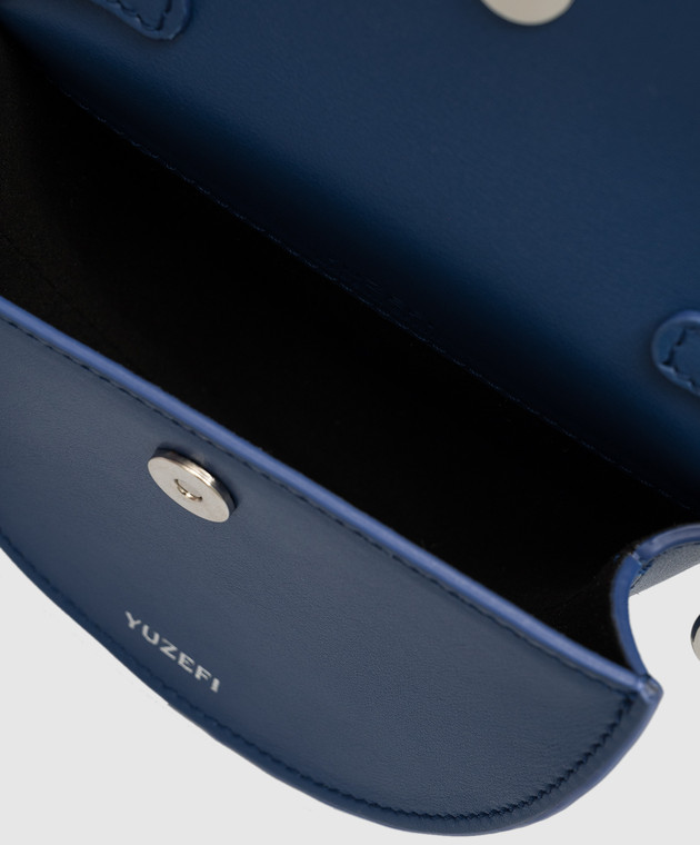 YUZEFI Синяя кожаная сумка мини Pretzel MINIPRETZEL изображение 4