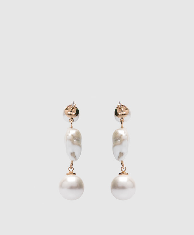 Twinset Белые серьги с бусинами с логотипом 232TA4061 изображение 3