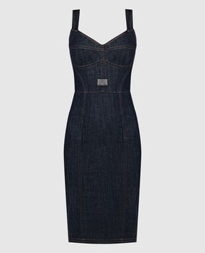 Dolce&Gabbana Синя джинсова сукня з логотипом F63G9DG8KQ3