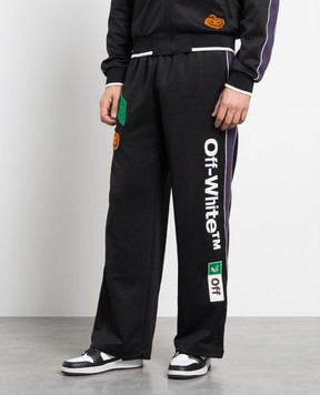 Off-White Чорний спортивний штани з логотипом OMCJ020F22FAB001