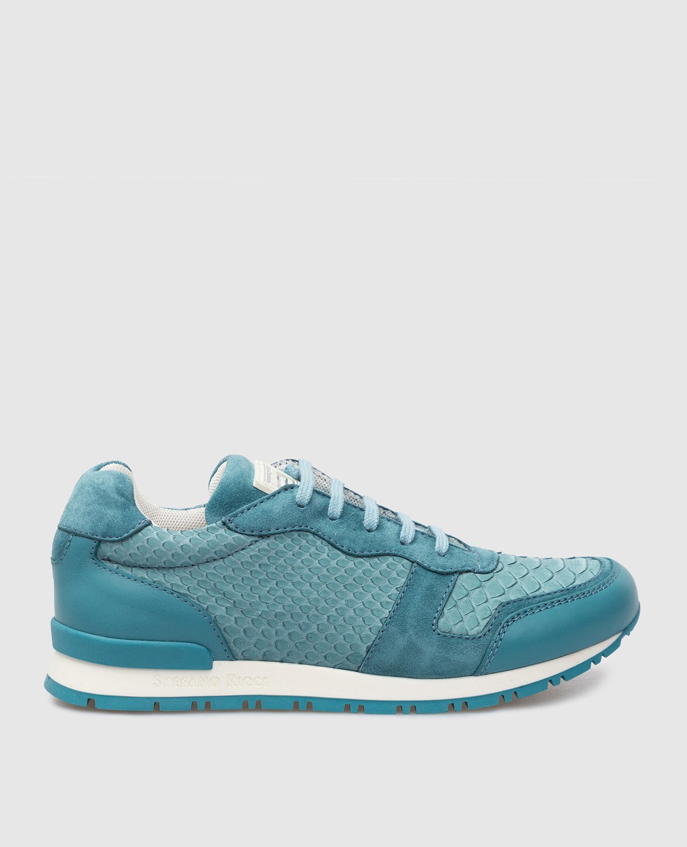 Children's turquoise leather sneakers