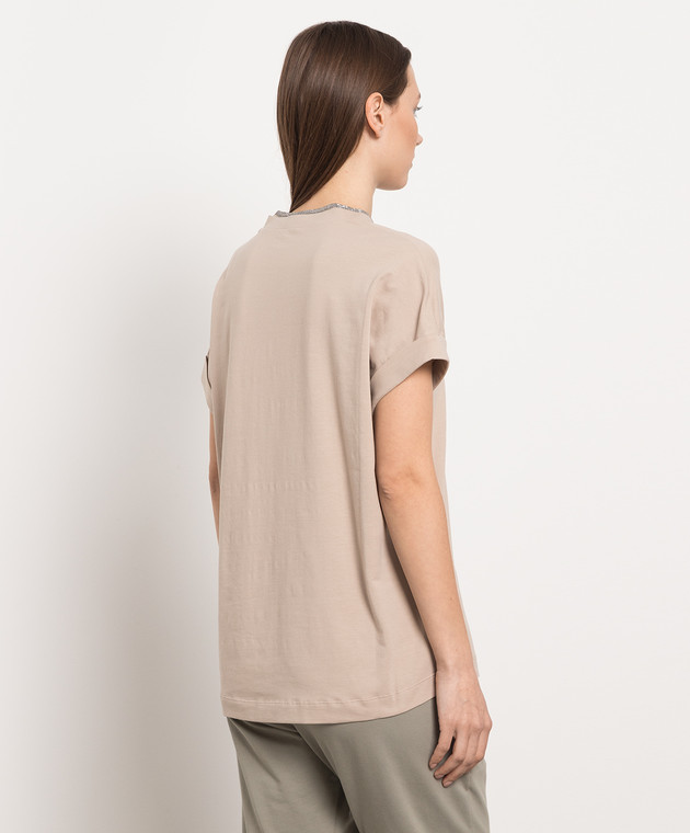 Brunello Cucinelli - Бежевая футболка с цепочкой мониль M0T18BD222 ...