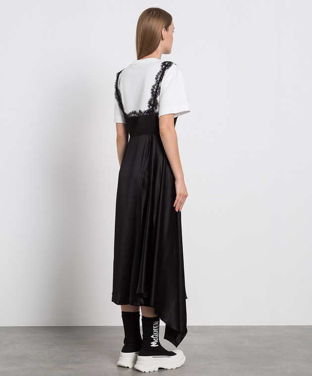 Alexander McQueen Чорна сукня міді з мереживом 710387QLAB7 зображення 4