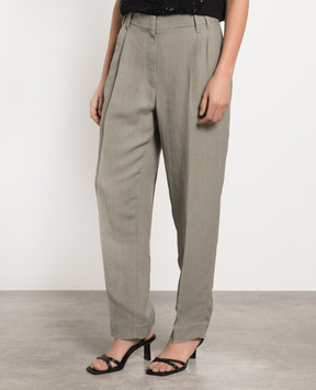 Brunello Cucinelli Штани кольору хакі з ланцюжком моніль MH126P8292