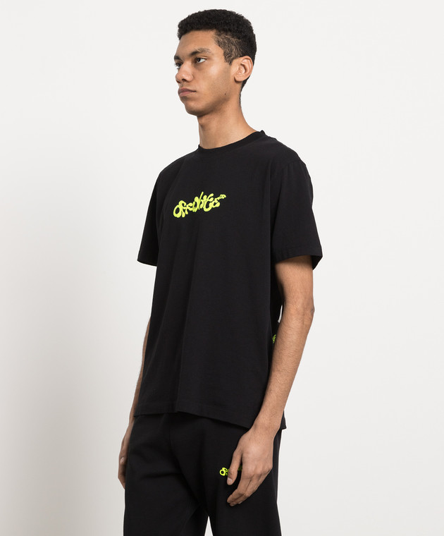 Off-White - Black t-shirt with contrasting logo OMAA027S23JER006 - buy ...