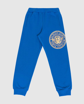 Balmain Детские синие джогеры с логотипом Balmain Coin BT6P60Z0081410