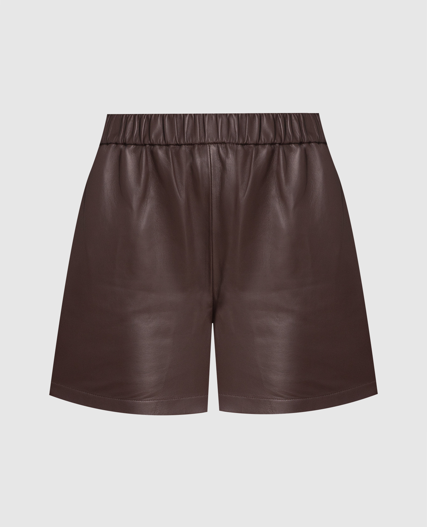 Brown leather shorts