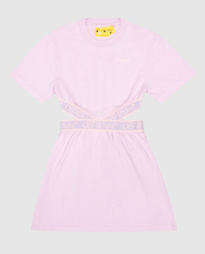 Off-White Детское фиолетовое платье с логотипом OGDB055S24JER001