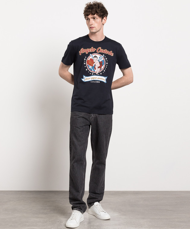Dolce&Gabbana Blue T-shirt with a print G8JF7TG7OYH image 2