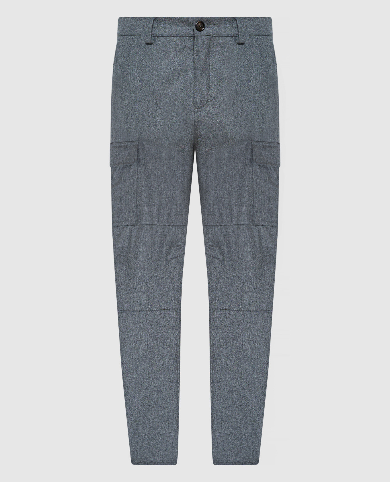 Gray melange wool cargo pants