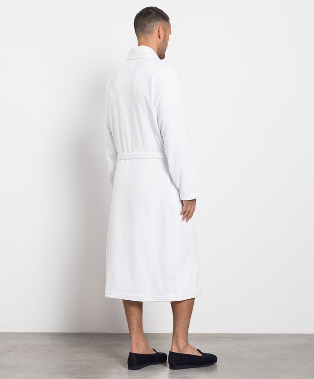 Brunello Cucinelli White robe with logo embroidery MLB925050P image 4