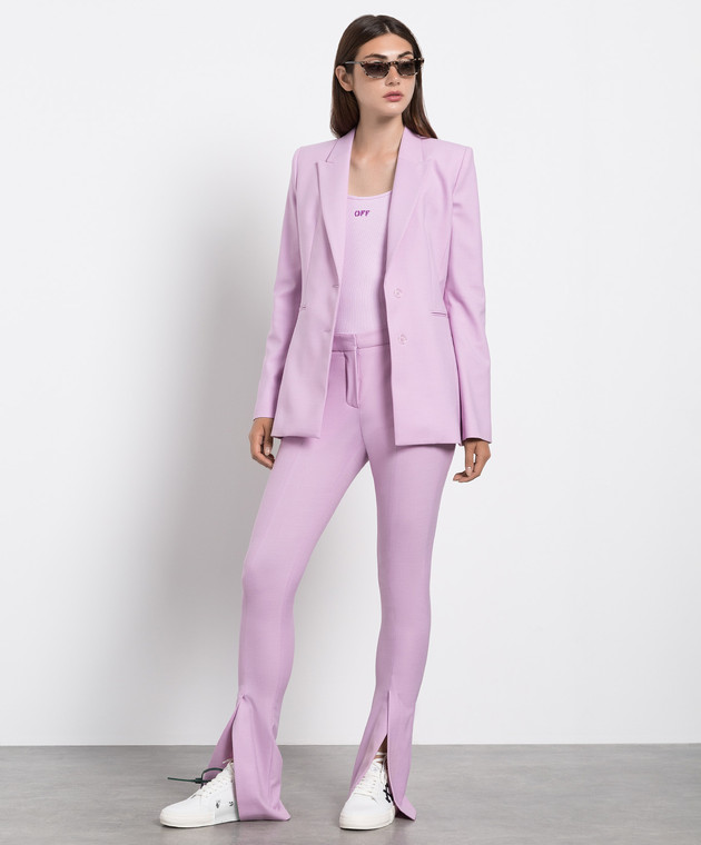 Off-White - Lilac Top with Off Stamp Logo Print OWAD072F22JER001 - buy ...