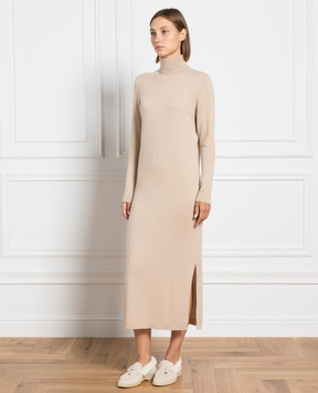 Allude Бежева сукня з вовни та кашеміру 23517661