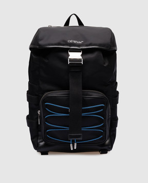 Off-White Чорний рюкзак з логотипом OMNB094F23FAB001