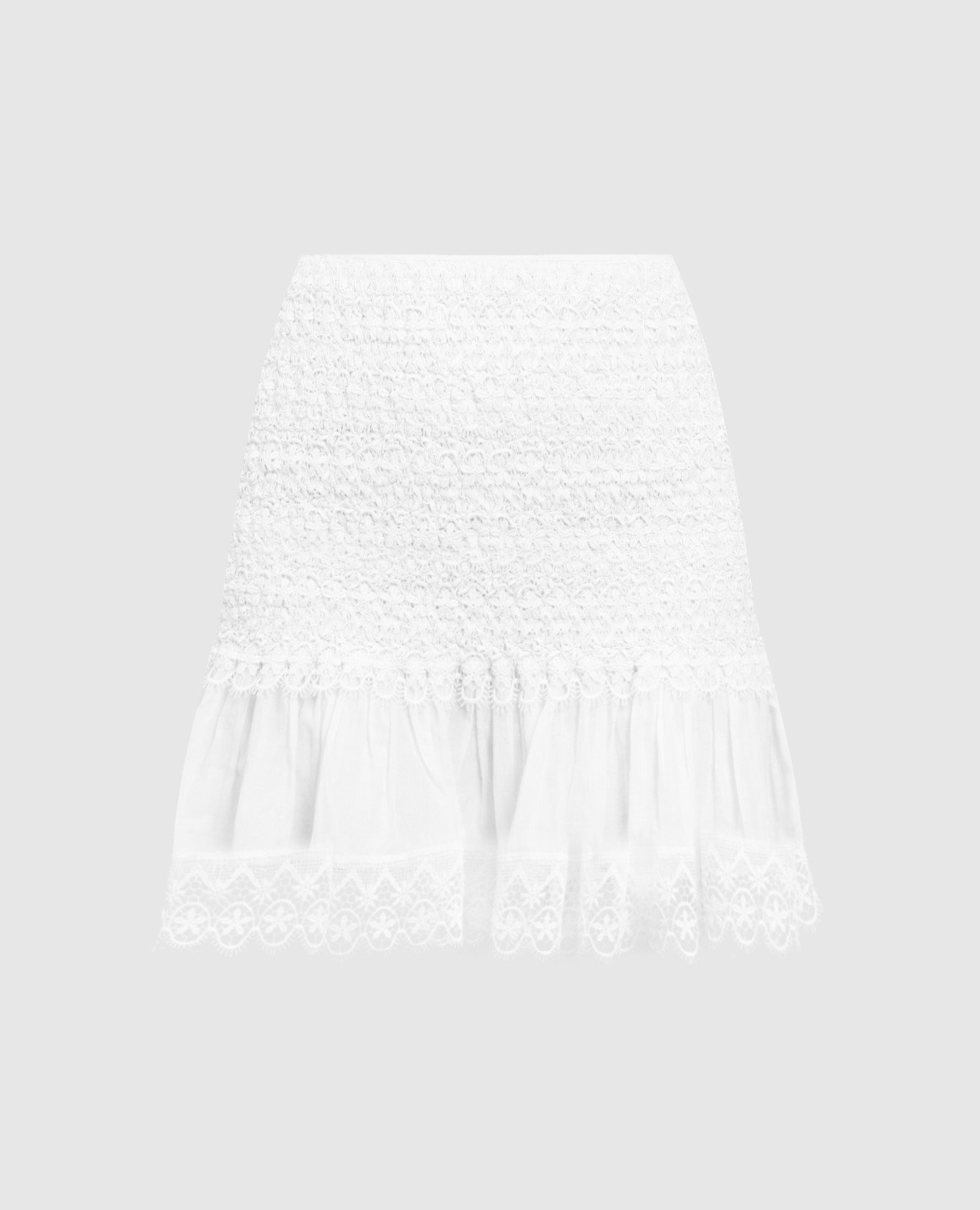 White Fleur mini skirt with lace