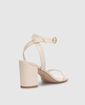 Stuart Weitzman Бежевые кожаные босоножки Nearlybare SE127
