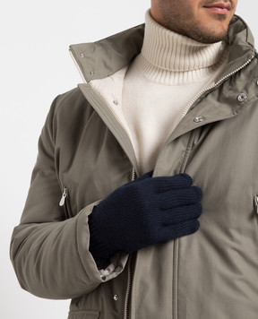 Brunello Cucinelli Синие перчатки из кашемира M2292118