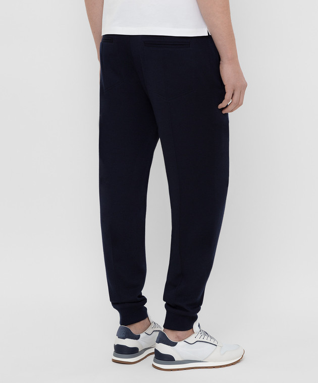 Brunello Cucinelli Темно-синие спортивные брюки MTU083202G изображение 4