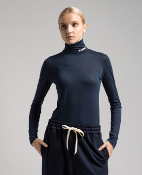 Jil Sander Голубой гольф с принтом логотипа J40GC0020J70021