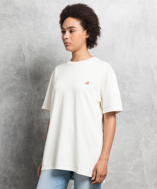 AUTRY White t-shirt with logo patch A23ITSEW422X image 3