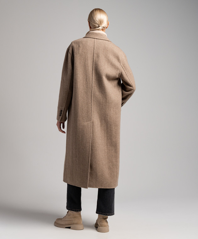 Brunello Cucinelli Brown double-breasted straight-cut cashmere coat MD5589738 image 4